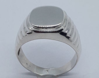 Chevalière pour hommes, chevalière pour femmes, chevalière, bague personnalisée, bague initiales, bague en argent pour hommes, bague en argent massif, chevalière pour lui