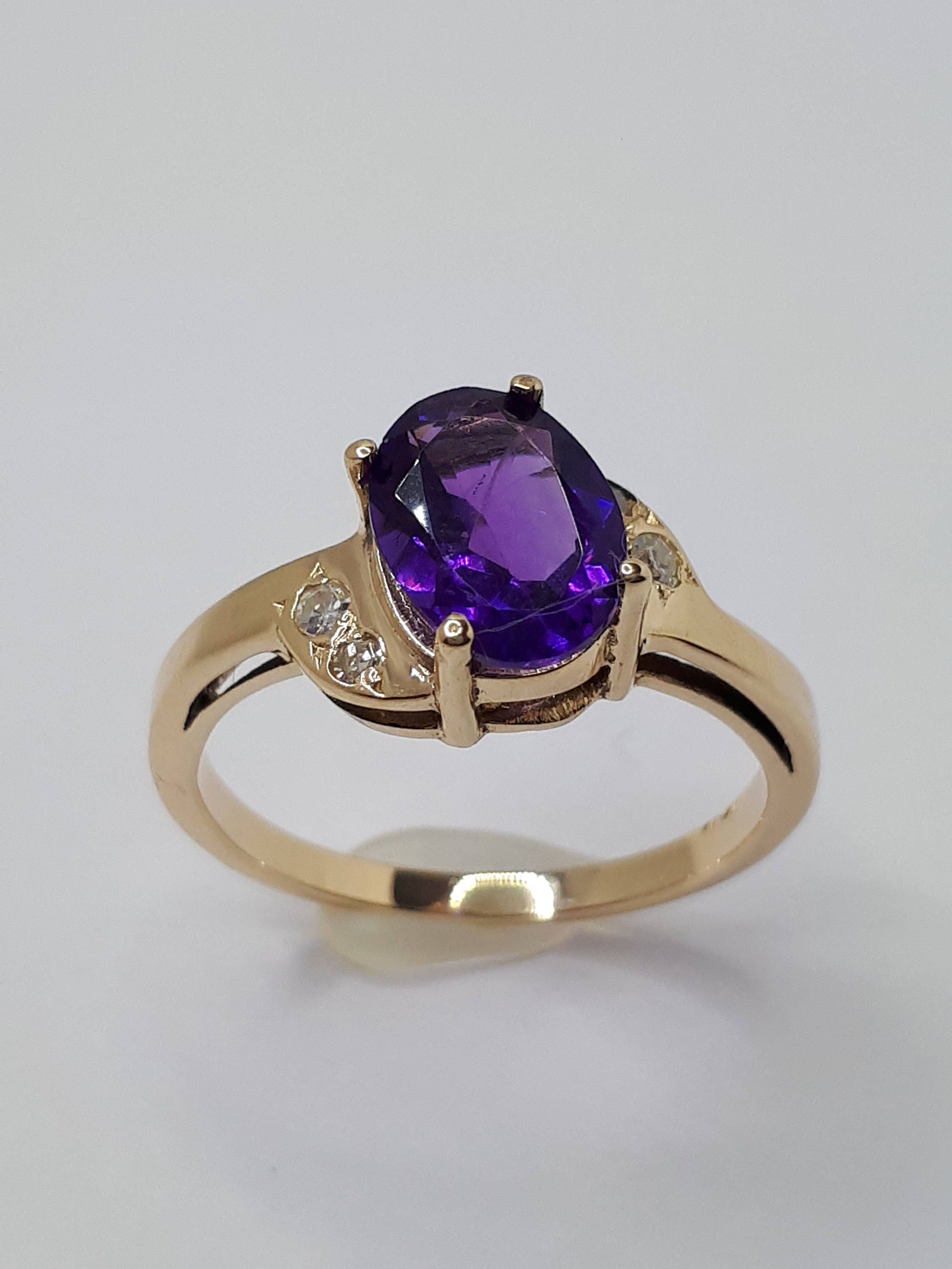 WOXINDA Fashion Elegant Purple Stone Jewelry Ring Jewelry Engaged Ring For  Women And Men - Walmart.com