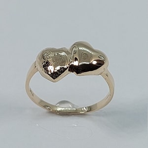 Women Gold Ring, Heart Ring, Yellow Gold Ring, Yellow Gold Heart Ring, Free shipping, 10K Yellow Gold, Gift for Her, 10k Yellow Gold Rings