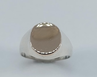 Men's 10k Gold & Sterling Silver Signet Ring, Personalized Initials Ring