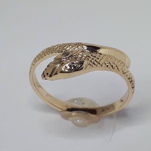 Snake Ring, Snake Gold Ring, Diamond Ring, Yellow Gold Ring, Gold Ring for Her, Gift for Her, Free Shipping, Dimond and Gold, 10K Gold