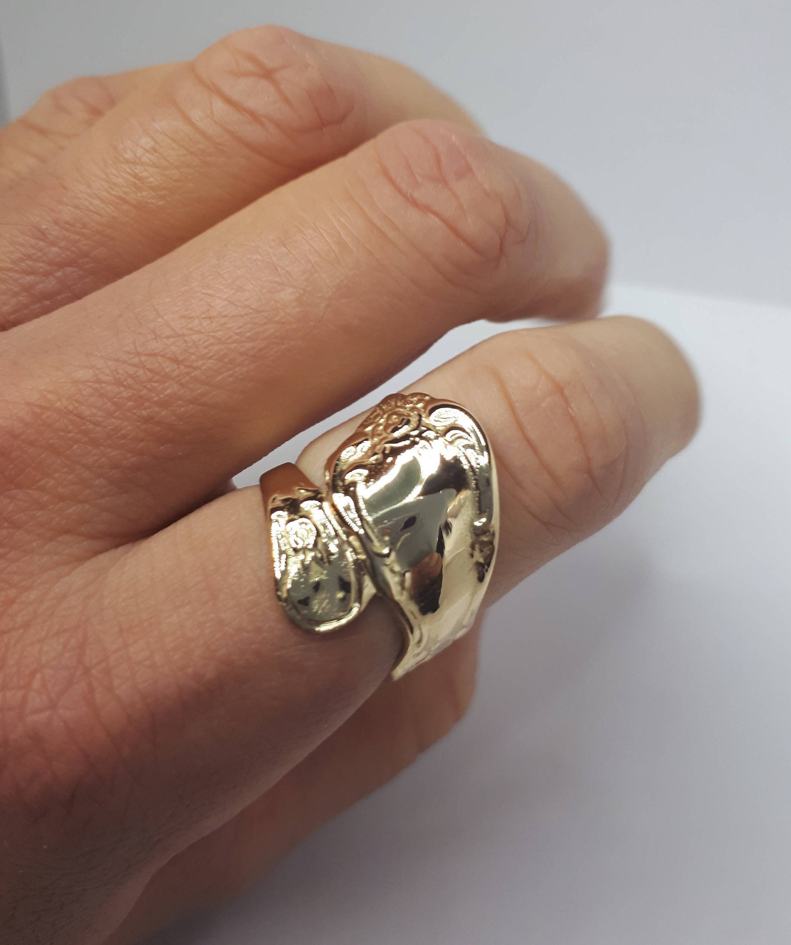 Handmade 10K Yellow Gold Spoon Ring, Cutlery Jewelry - Etsy