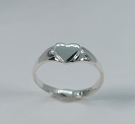 指輪・リング Heart Symbol Ring (Antique Silver, Matte) [SIZE.1] Woman Signet Ring, Heart Signet Ring, Classic Signet Ring