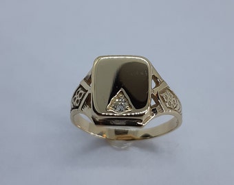 Signet Ring, Gold Signet Ring, Men Signet Ring, Initials Ring, Personalized Ring, Women Signet Ring, Yellow Gold Ring, Signet Yellow Gold
