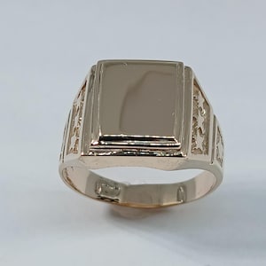 10K Yellow Gold Signet Ring: Personalized Initials Ring
