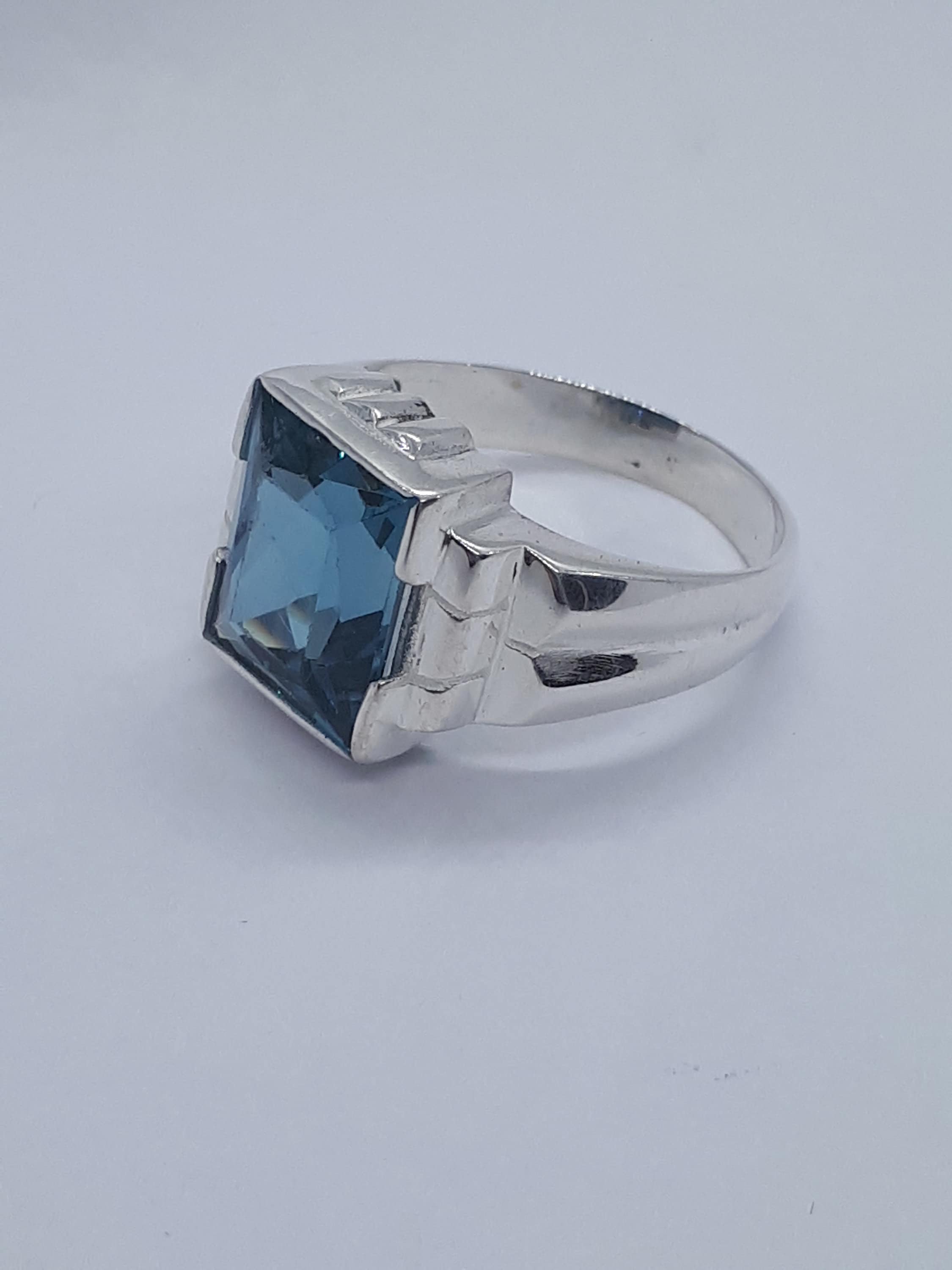 Anillo hombre piedra azul clearance