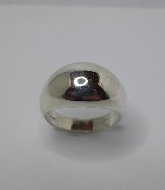 Heavy Sterling Silver Dome Ring, Handmade Size 7 - Etsy