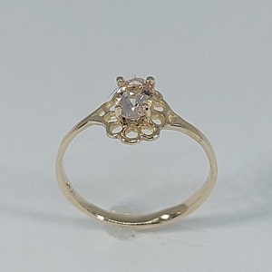 Morganite Ring, 10k Yellow Gold, Morganite Gold, Pink Color Ring, Christmas Gift, Solid Gold Ring, Girl Ring, Authentic Morganite, Morganite