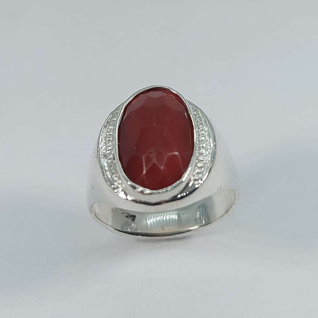 Carnelian Ring, Carnelian Rings, Men Silver Ring, Free Shipping, Silver ...