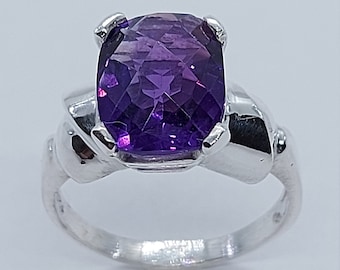 Sterling Silver Amethyst Ring, February Birthstone, Handmade