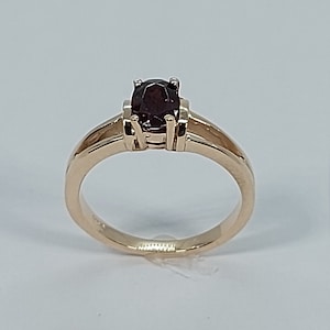 Garnet Ring, Yellow Gold Ring, Red Stone Ring, Women Garnet Ring, January Birthstone, Red Garnet Ring, Garnet and Gold Ring, 10K Yellow Gold