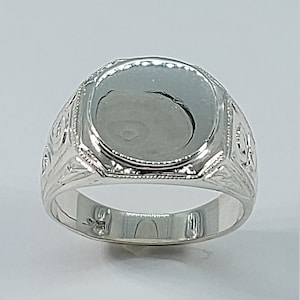 Signet Ring, Men Signet Ring, Women Signet Ring, Silver, Engraved Silver Ring, Signet Rings, Gift for Him, Men Rings, Mens Signet Ring