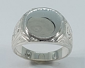 Signet Ring, Men Signet Ring, Women Signet Ring, Silver, Engraved Silver Ring, Signet Rings, Gift for Him, Men Rings, Mens Signet Ring