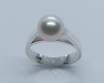 Pearl Ring, Silver Ring, Pearl Silver Ring, Authentic Pearl