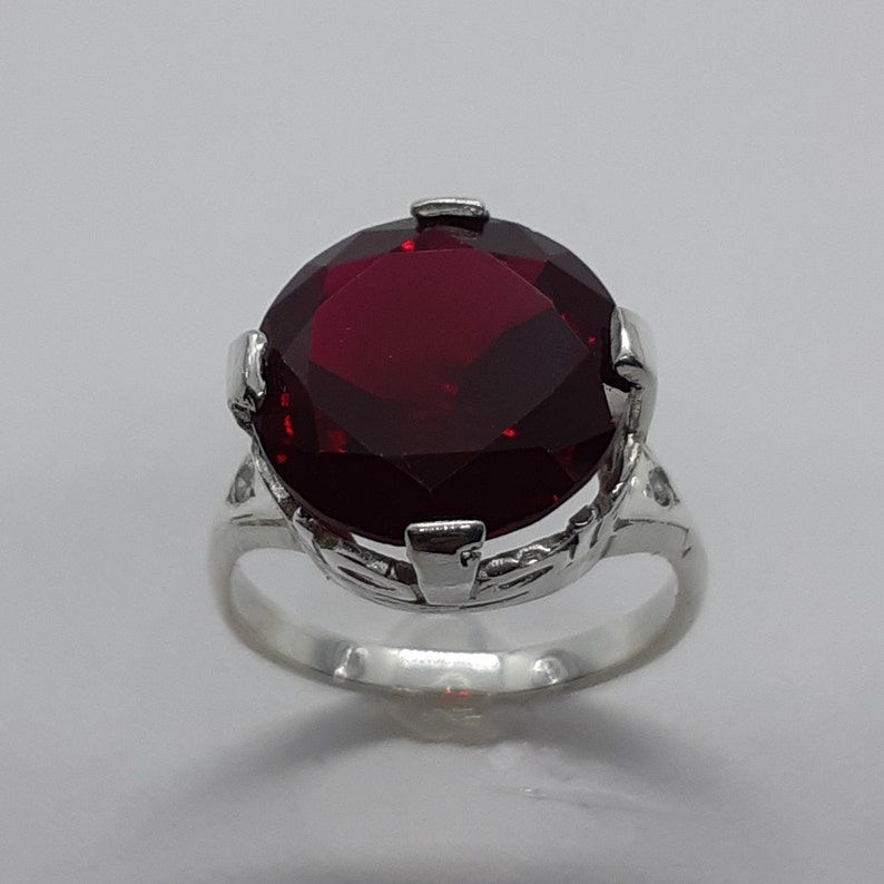 Garnet Zirconia Ring, Women Garnet Ring, Zirconia Stone, Silver Garnet Ring, Garnet Zirconia, Diamonds, 925 Sterling Silver, Ring for Her 