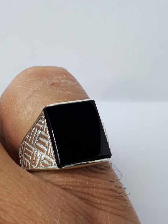 Mens Onyx ringen Onyx ring Onyx ring mannen ring voor hem