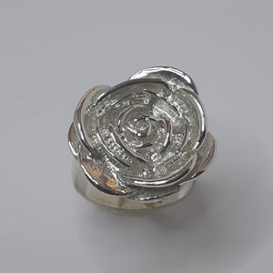 Rozenring, dameszilveren ring, ring voor haar, zilveren roosring, zilveren bloemenring, kerstcadeau, 925 sterlingzilver, zware ring, statement
