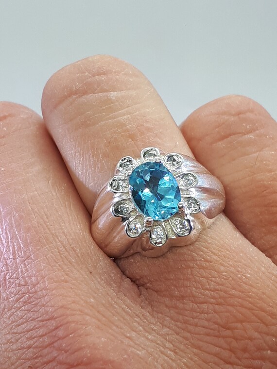 Anillos De Mariposa De Topacio Azul De Plata Para Mujeres De Anillos De Mariposa De Topacio Azul De Plata Para Mujeres De