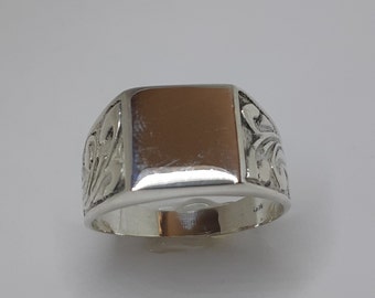 Mens Signet Ring, Women Signet Ring, Signet Ring, Personalized Ring, Initials Ring, Men Silver Ring, Solid Silver Ring, Signet Ring for Him