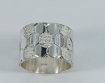 Soccer Band, Silver Band,  Hand Engraved Band, Unisex Silver Band, Band Silver, Women Silver Band, Men Silver Band, 925 Sterling Silver.