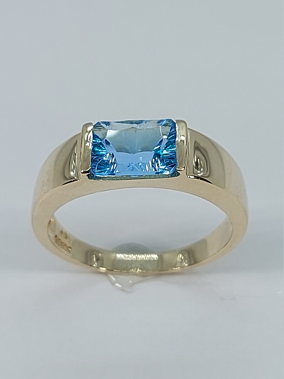&*&様 BlueTopaz　goldring　Priceless 6.22TCW Beautiful Vintage Light Blue Topaz Diamond 18k