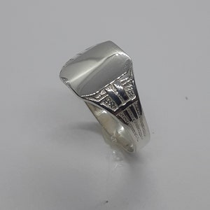 Chevalière pour hommes, chevalière, chevalière en argent, bague initiales, bague personnalisée, chevalière pour lui, bague en argent lourd, bagues pour hommes image 6