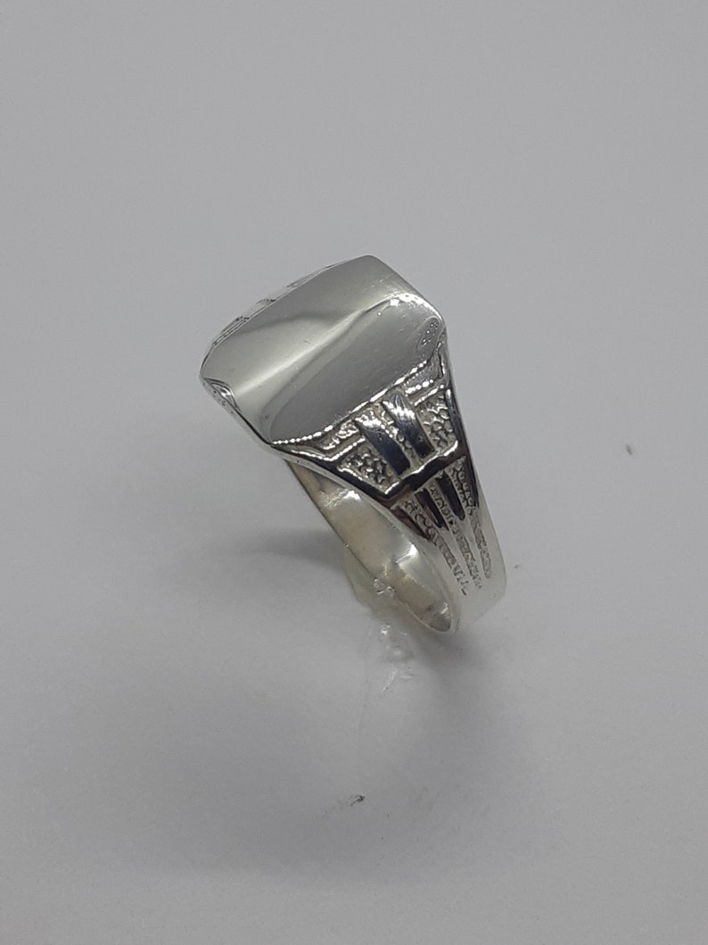 Chevalière pour hommes, chevalière, chevalière en argent, bague initiales, bague personnalisée, chevalière pour lui, bague en argent lourd, bagues pour hommes image 6