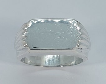 Sterling Silver Men's Signet Ring, Engravable