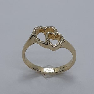 Women Gold Ring, Heart Ring, Yellow Gold Ring, Yellow Gold Heart Ring, Free shipping, 10K Yellow Gold, Gift for Her, 10k Yellow Gold Rings