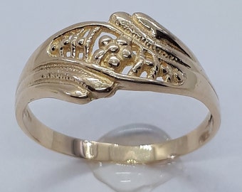 Flower Ring, Yellow Gold Ring, Women Gold Ring, Ring for Her, Women Ring, 10k Gold Ring, Birthday Gift for Her, Gold Flower Ring, Gold Rings