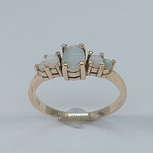 Anillo de ópalo, anillos de oro con ópalo, anillo de oro, envío gratuito, ópalo y oro, joyas de ópalo, anillo de oro amarillo de 10 k, regalo para ella, regalo de Navidad