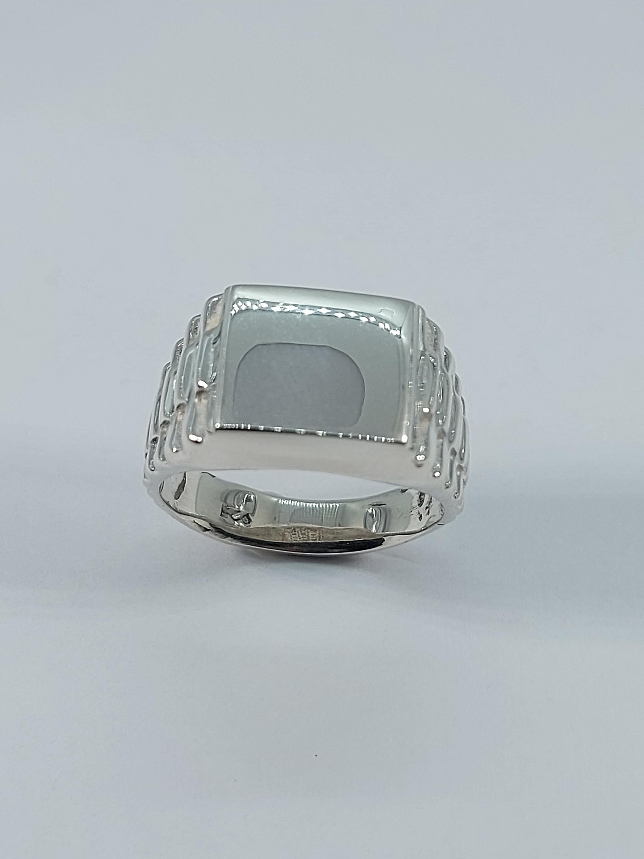 Sterling Silver Men's Signet Ring, Classic Style - Etsy