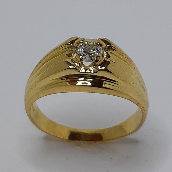 STL file Designer Solitaire Engagement Band Cut Diamond Ring 3d printable  model 💎・3D printing design to download・Cults