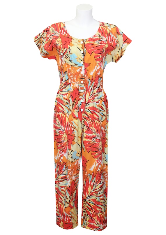 Vintage 1980's printed cotton jumpsuit