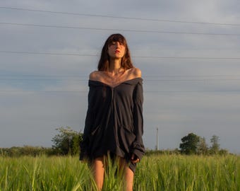 Chanel s/s 1998 charcoal grey knit rayon and nylon single breasted collared jacket with ruched back and inside chain oversize fit (M)