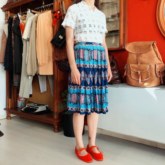 1950's novelty print cotton skirt