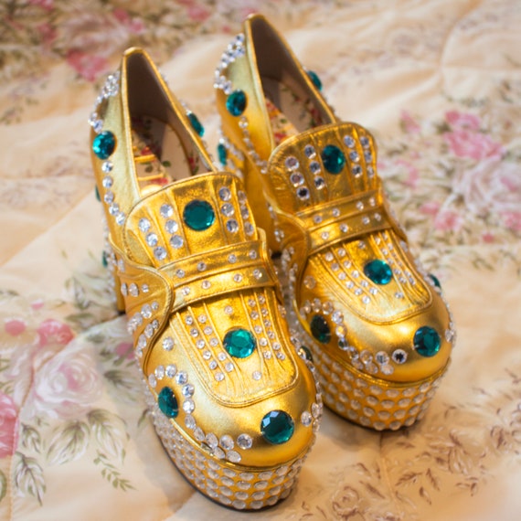 Gucci by Alessandro Michele 70's style gold metal… - image 2