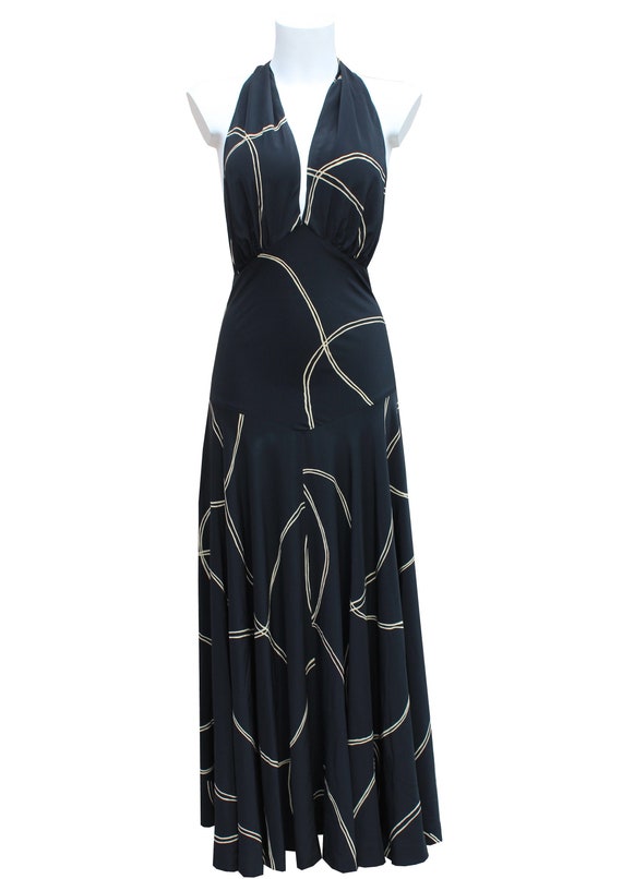 Vintage 1970's silk maxi dress
