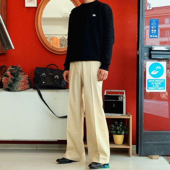 1970's men's champagne color flared trousers