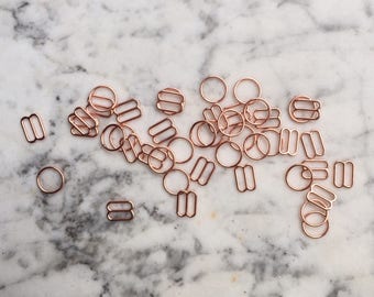 4 pieces – 12mm – of Rose Gold bra rings & sliders – for bra and swimwear making