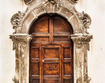 Photography of old rustic door, Abruzzi Italy, canvas, metal