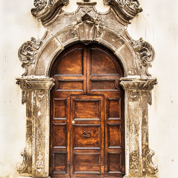Photography of old rustic door, Abruzzi Italy, canvas, metal