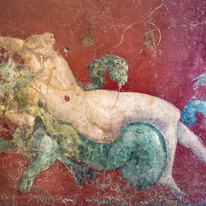 Photography, Roman, fresco, mural, Pompeii, Italy, canvas, metal