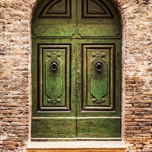 Italy, Photography, door, Abruzzo, Canvas, Metal, green door, entrance,