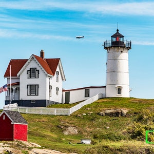 Photography, Nubble Lighthouse, Cape Neddick, York, Maine, USA, Canvas, Metal