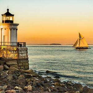 Photography, Bug Light, lighthouse, South Portland, Maine, USA, Canvas, Metal
