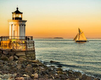 Photography, Bug Light, lighthouse, South Portland, Maine, USA, Canvas, Metal