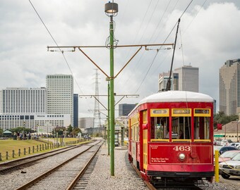 Photography, trolley, moonwalk, New Orleans, wall art, art décor, canvas, metal