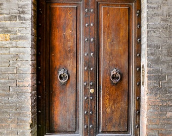Photography, door, brown, Italian, Abruzzi Italy, canvas. Metal