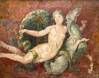 Photography, Roman, fresco, mural, Pompeii, Italy, canvas, metal